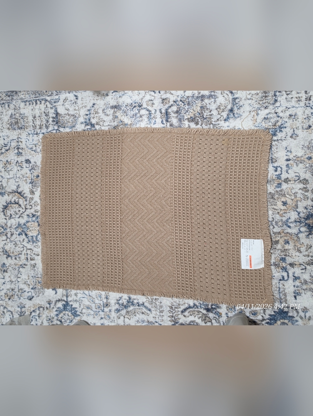 Waffle Bath-Mat & Shower Rings - Picture 3 of 4